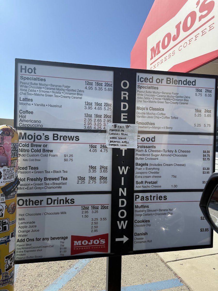 Mojo's Drive Thru Coffee LLC Menu - Image 2